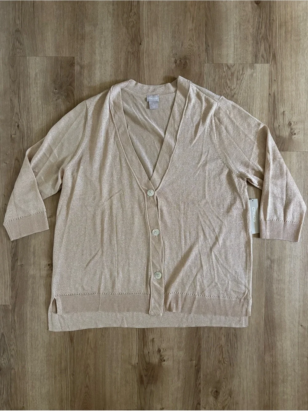 Chico's Gold Cardigan Women’s 2 Large - Picture 3 of 12
